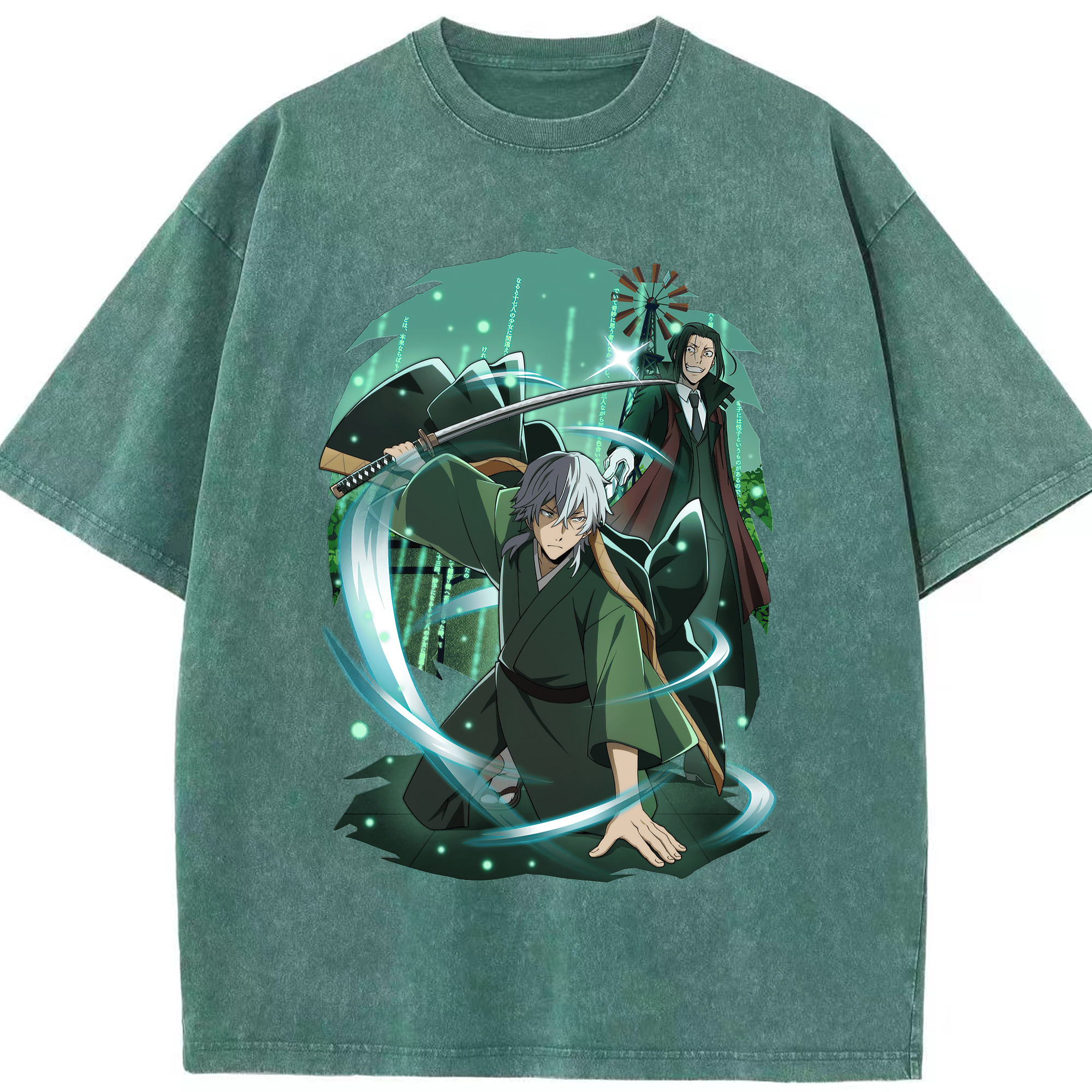 （画像用） 文豪ストレイドッグス Bungo Stray Dogs 綿100% ヴィンテージ風 半袖Tシャツ（フロントプリント）